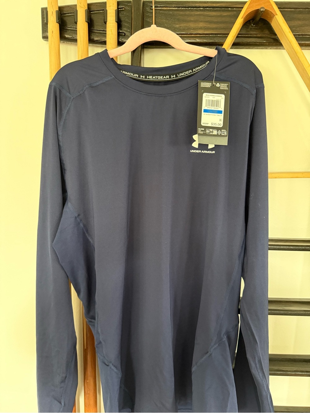 Under Armour Men's Navy Long Sleeve HeatGear Performance Tee